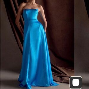 Meshki Strapless Royal Blue Gown